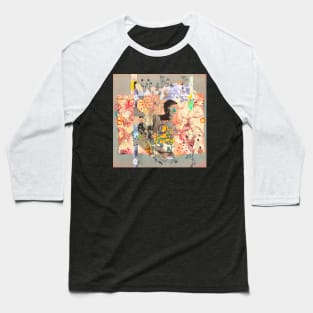 Floral Reverie: Vintage Man Collage Baseball T-Shirt